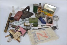 A collection of vintage Health and Cleanliness Council hand held mid century mirrors,