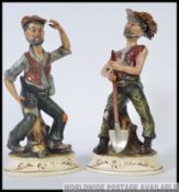 A pair of 20th century Capodimonte ceramic figures,