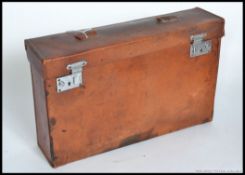 An early 20th century Edwardian gentlemen's leather Vanity travelling case with ivory brushes and