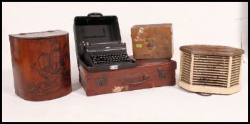 A vintage 1940's American portable typewriter complete in the original carry case by Royal.