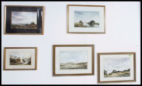 A collection of 5 English school watercolour paintings by Terry Goodwin.