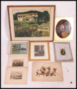 A collection of prints, lithographs, engravings to include a framed and glazed of Durham Park,