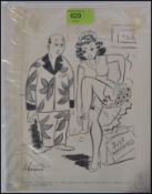 An original 1950's era Morrice pen and ink sketch for the Humorama magazine ( American ) ' Same Old