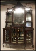 An Edwardian large mahogany mirror back sideboard chiffonier.