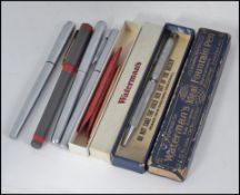 A vintage Waterman's 1950's engine turned ballpoint pen being silver plated in an unassociated box