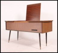 A good 1960's Pye Stereophonic black box stereogram - hi-fi raised on turned supports with