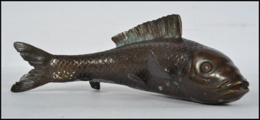 A stunning 20th century Chinese bronze sculpture figurine of a carp fish ( see illustrations )