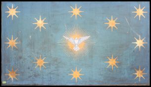 A very unusual and very large handpainted tavern / pub eclesiastical hanging sign.