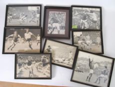 FOOTBALL: A collection of vintage 1970's framed football photographs - most appearing to be Man