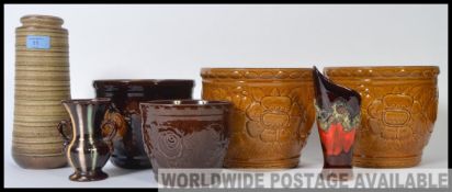 A collection of West German pottery to include Fat Lave style vases etc ( see illustrations ) H26cm