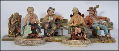 A collection of five Capodimonte figure