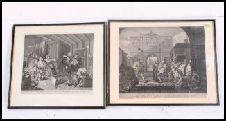 A pair of framed and glazed 18th century