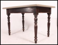 A vintage shabby chic country pine dinin