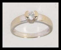 A tested 18ct white gold ladies single s