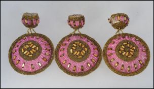 A pair 1920's Art Deco ethnic beadwork l