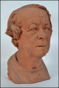 A large mid century clay / earthenware figural bust sculpture by Barbara Tribe ( 1913 - 2000 )