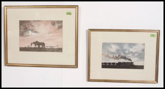 2 stunning framed and glazed prints, one