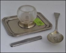 An Elkington silver plate and glass bowl