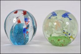 2 large Murano type fish aquarium paperw