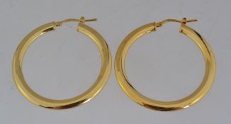 A pair of 925 Italian silver gilt hoop e