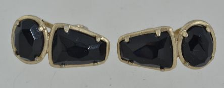 A pair of vintage white metal Monet pier