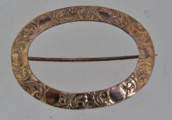 An late 19th century yellow metal brooch