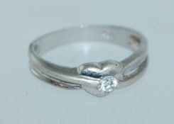 A 925 silver ring set with a clear round