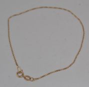 A hallmarked 9ct gold box chain bracelet