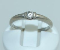 A 925 silver ring set with clear round c