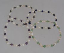 A set of four baroque seed pearl and sem