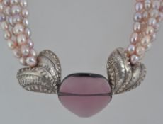 A 925 silver necklace strung with four s