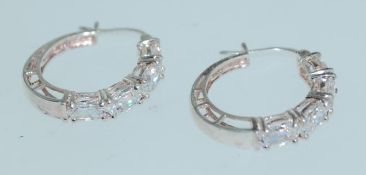 A pair of 925 silver hoop earrings with