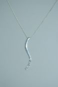 A 925 silver pendant necklace strung wit