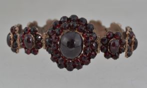A yellow metal Victorian Bohemian garnet