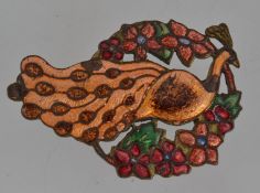 A vintage Art Nouveau yellow metal ename