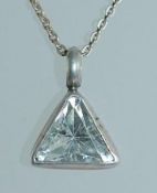 A 925 silver pendant necklace strung wit