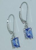 A pair of 925 silver earrings with ameth