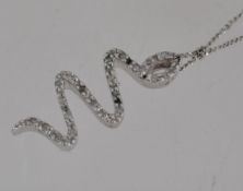 A hallmarked 9ct white gold pendant neck