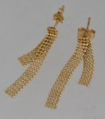 A pair of Italian 375 9ct gold popcorn t
