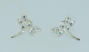 A pair of 925 silver earrings set with c