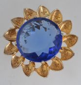 A huge vintage yellow metal brooch in th
