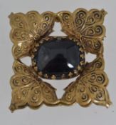 A vintage yellow metal Czech Art Nouvea