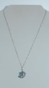 A 925 silver pendant necklace strung wit