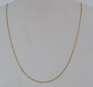 A hallmarked 9ct gold chain Necklace . M