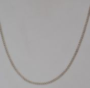 A silver necklace chain with spring hoop