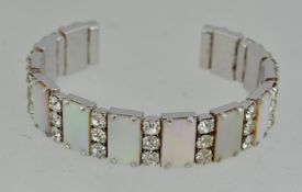 A vintage white metal and mother of pear