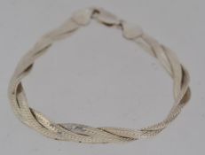 A vintage woven plat chain bracelet with