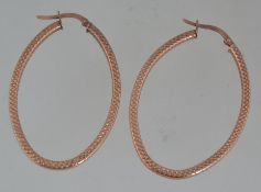 A pair of Italian 375 9ct rose gold oval