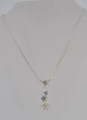 A 925 silver drop pendant necklace in th
