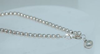 A 925 silver bead link bracelet with enc